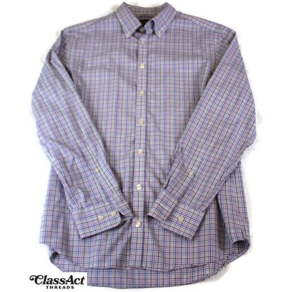 Charles Tyrwhitt Men's Non Iron Extra Slim Fit Plaid Dress Shirt Weekend Sz M - Picture 1 of 7
